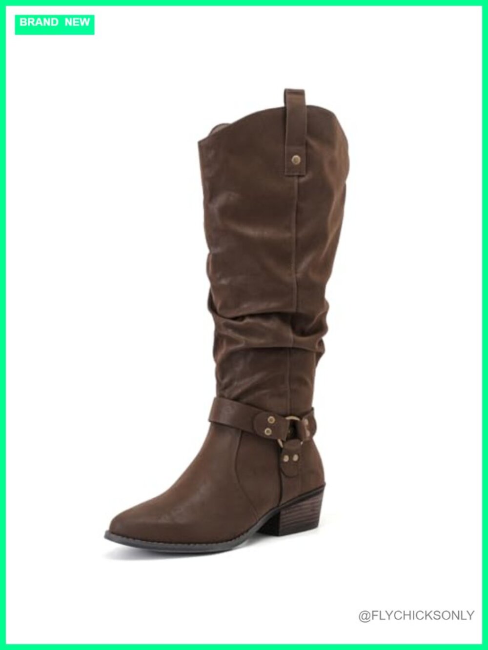 Women's Extra Wide Calf Knee-High Boots Faux Leather Memory Foam